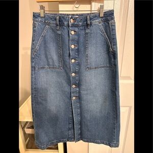 Ann Taylor Loft Midi Denim Skirt, NWT, size 4